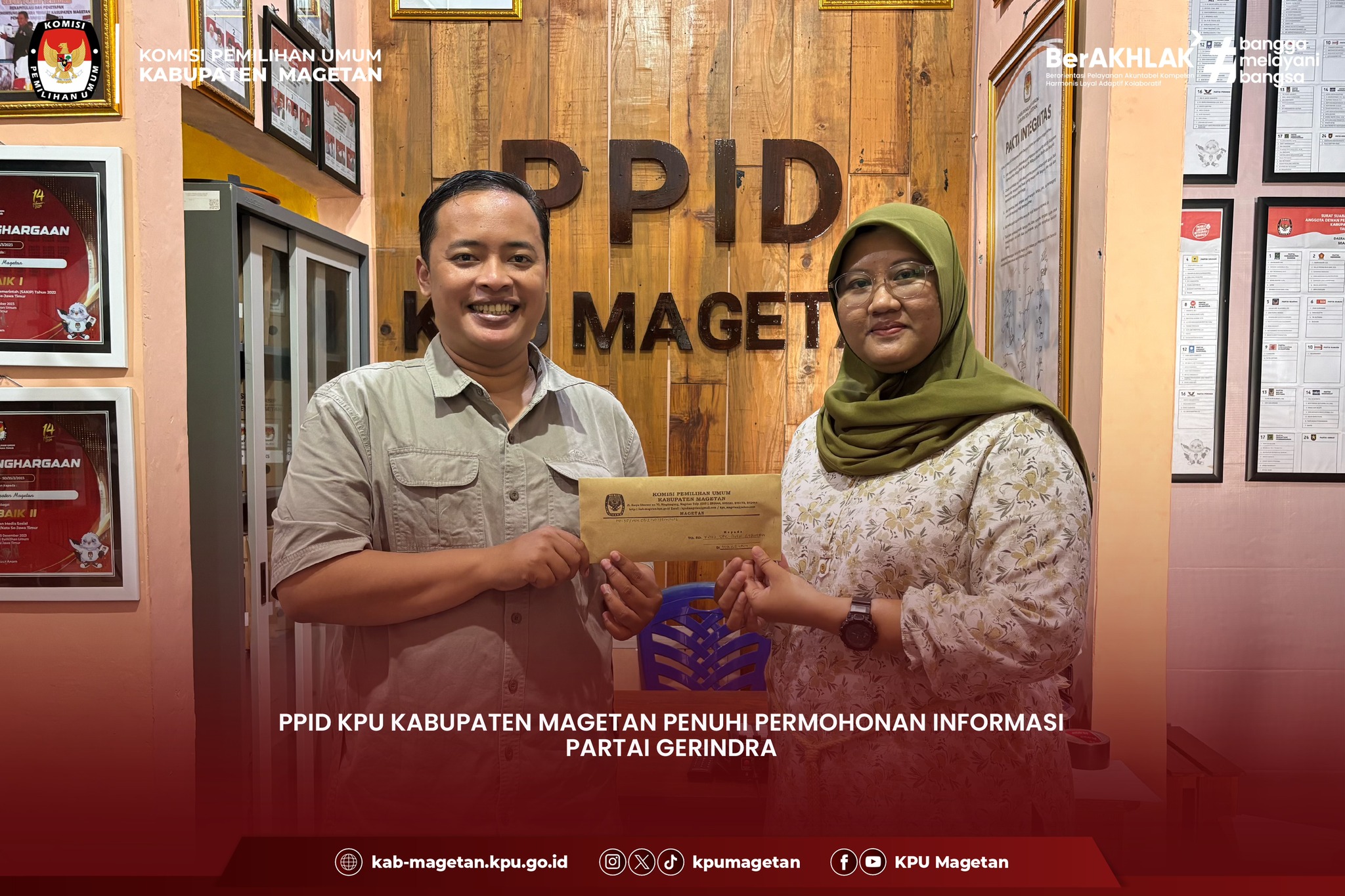 penyerahan surat autentifikasi kepada Partai Gerindra